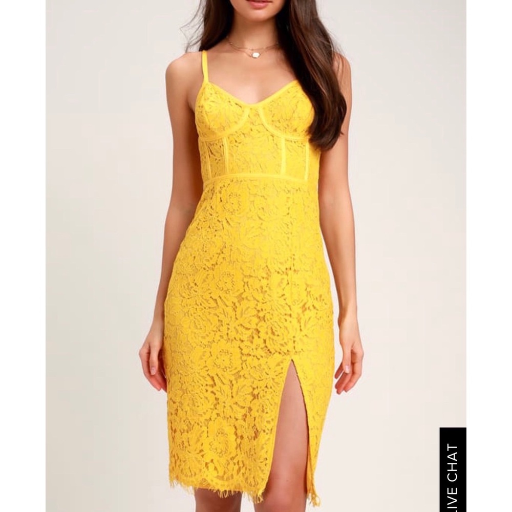 NWT LULU yellow dress
